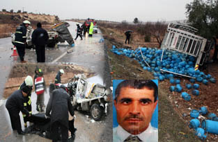 Tüp kamyonu kaza yaptı. 2 ölü Tüp kamyonu kaza yaptı. 2 ölü