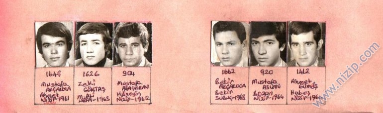Nizip Lisesi 1980-81  6 Matematik-B Sınıfı