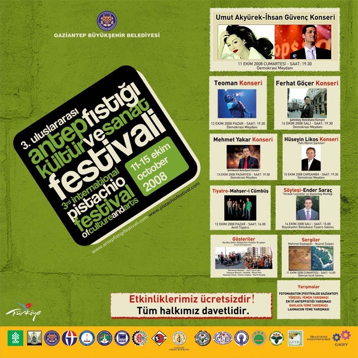 3. Uluslararasi Antepfistigi Kultur ve Sanat Festivali Basliyor !