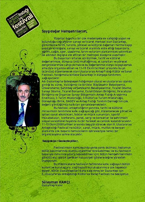 3. Uluslararasi Antepfistigi Kultur ve Sanat Festivali Basliyor !