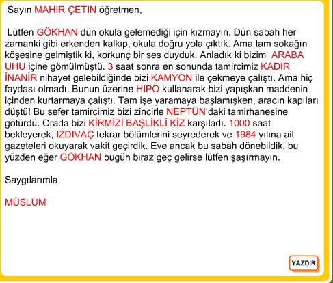 Hadi Komik Mektup Yazalım:)