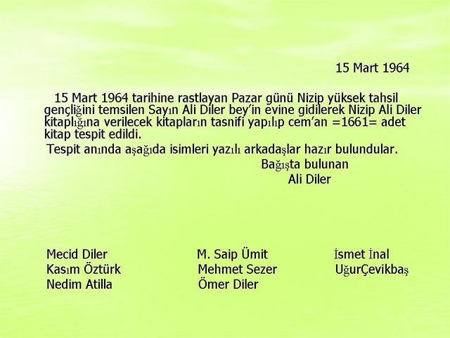 Nizip'in ilk kütüphanesi