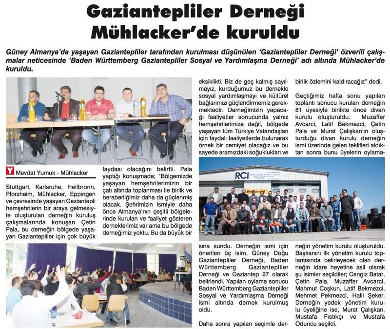 Gurbette Hemşeri Dayanışması:Almanya'da Gaziantepliler Derneği Kuruluyor