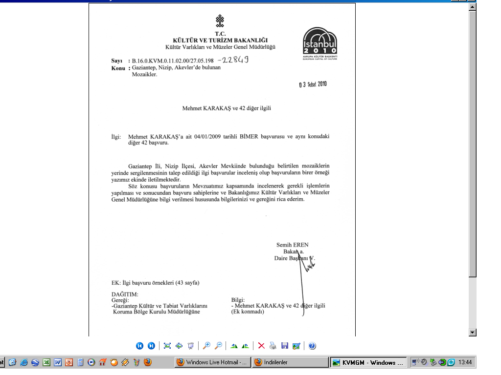 ve Mozaikler Akevler de kalacak denildi