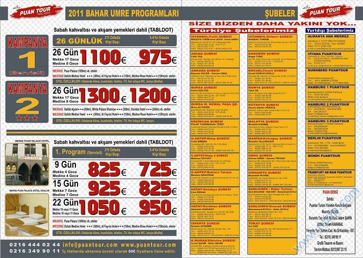 Puan Tour 2011 Umre Programları