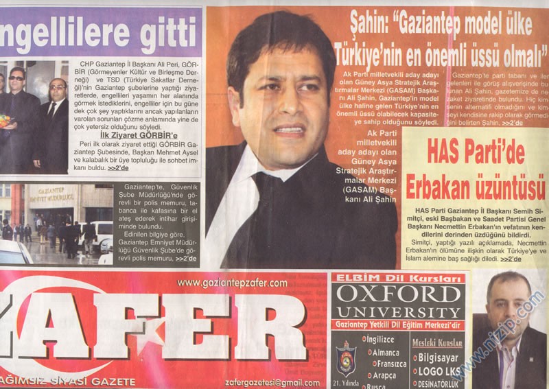 Ak parti den vekil ADAY adayı :Ali şahin