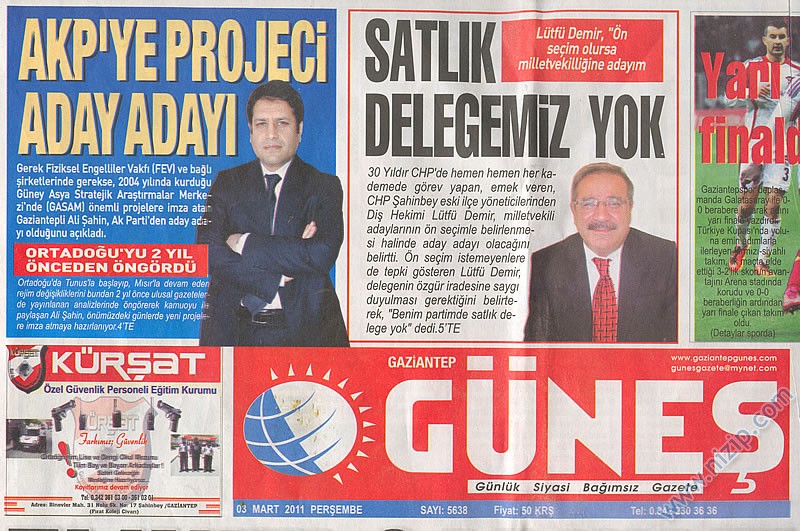 Ak parti den vekil ADAY adayı :Ali şahin