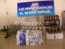 Nizip'te Kaçak İçki ve Sigara Operasyonu Nizip'te Kaçak İçki ve Sigara Operasyonu