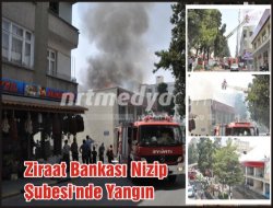 Ziraat bankası nizip şubesi'nde yangın
