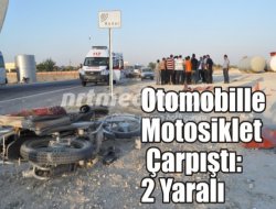 Otomobille Motosiklet Çarpıştı: 2 Yaralı