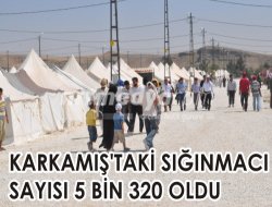 Karkamış'taki sığınmacı sayısı 5 bin 320 oldu Karkamış'taki sığınmacı sayısı 5 bin 320 oldu