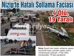 Nizip'te hatalı sollama faciası: 4 ölü, 19 yaralı Nizip'te hatalı sollama faciası: 4 ölü, 19 yaralı