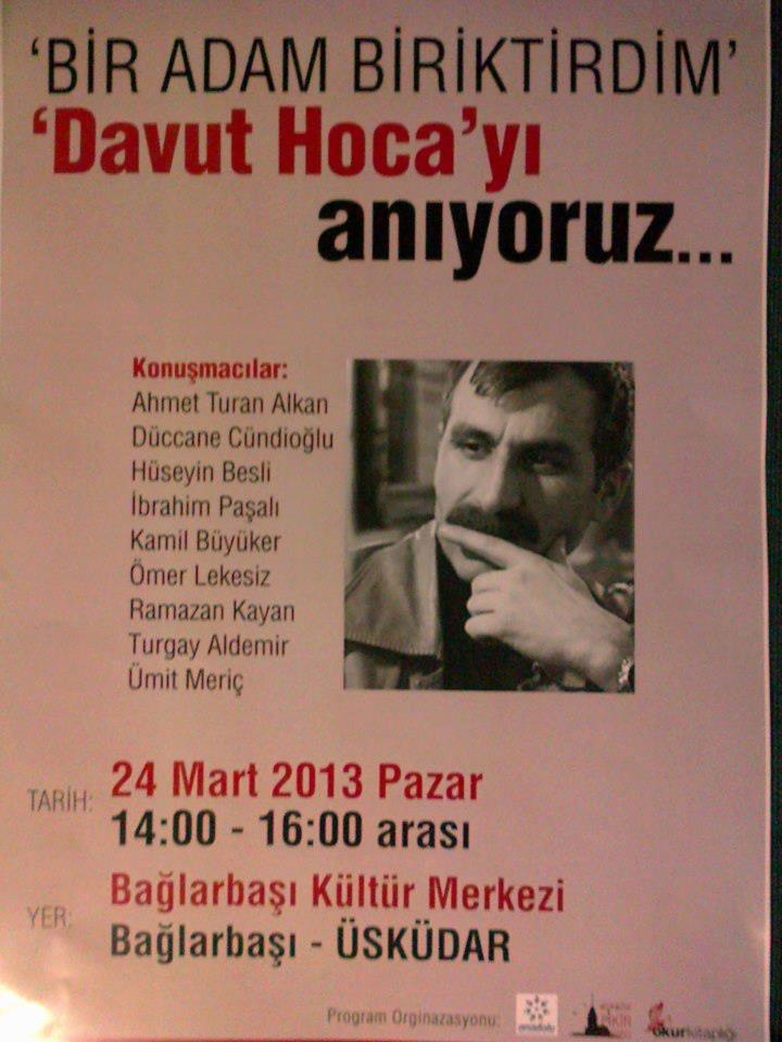 Davut Özgülü anma programı 24/03/2013