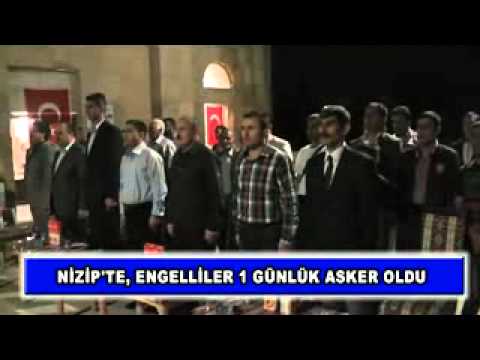 Nizip'te, engelliler 1 günlük asker oldu
