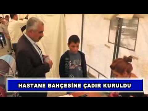Hastane bahçesine çadır kuruldu