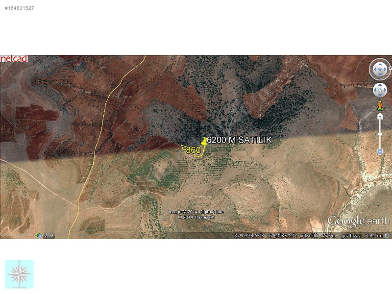 Antep manzaralı 6200m arazi