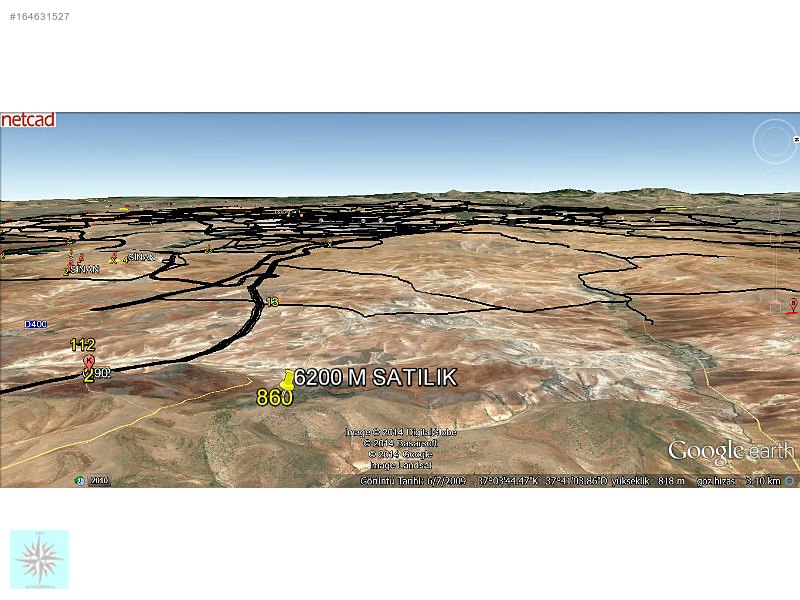 Antep manzaralı 6200m arazi