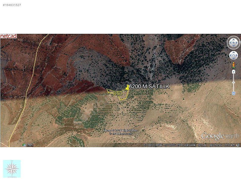 Antep manzaralı 6200m arazi