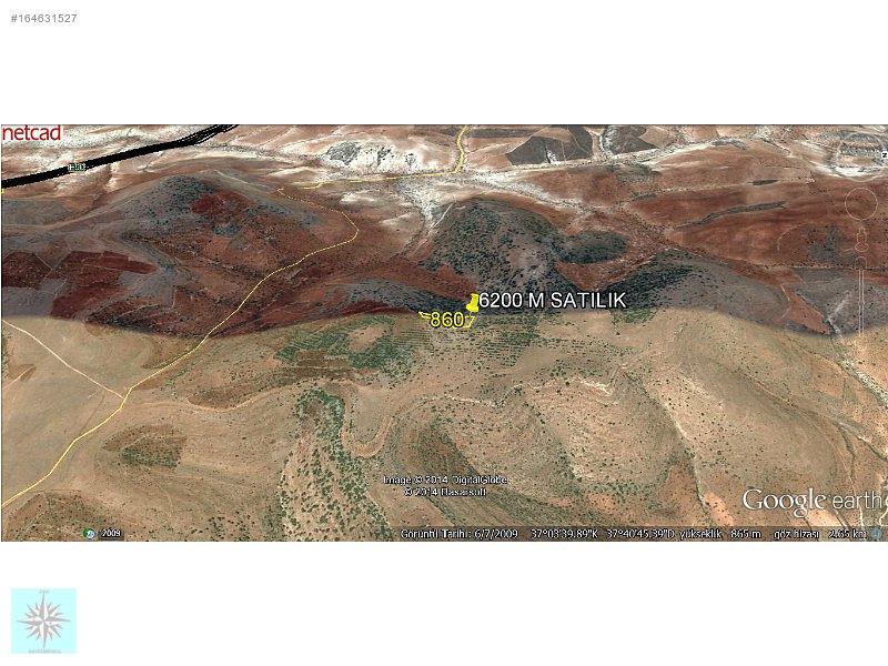 Antep manzaralı 6200m arazi