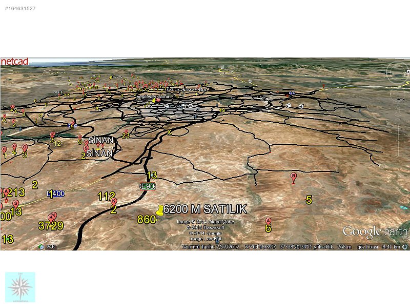 Antep manzaralı 6200m arazi