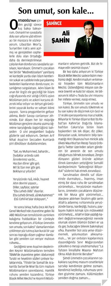 Ali Şahin Mesajları
