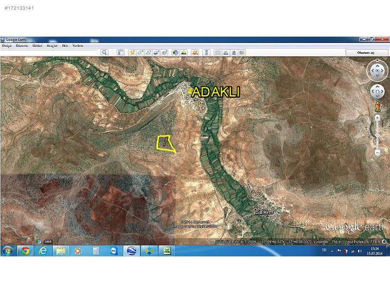 Satılık arazi nizip adaklı 50500m2 379,000 tl