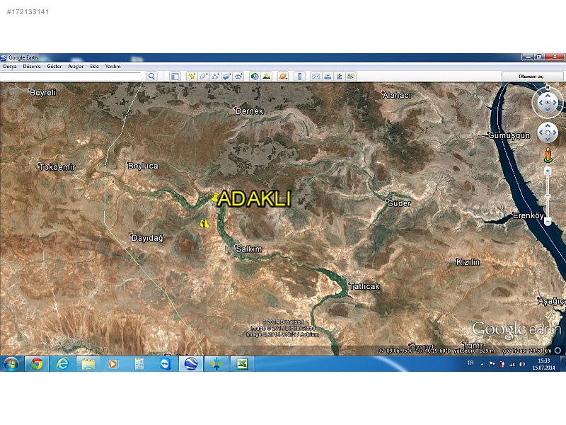 Satılık arazi nizip adaklı 50500m2 379,000 tl