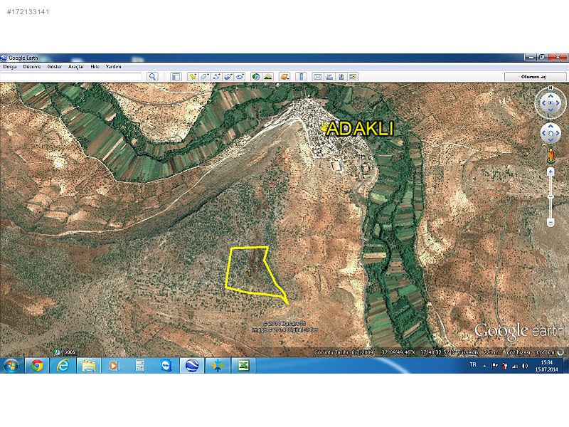 Satılık arazi nizip adaklı 50500m2 379,000 tl