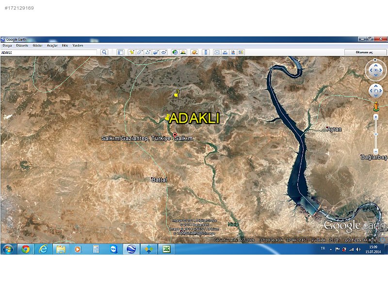 Satılık arazi nizip adaklı 46000m2 345,000 tl