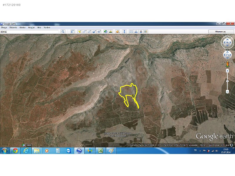 Satılık arazi nizip adaklı 46000m2 345,000 tl