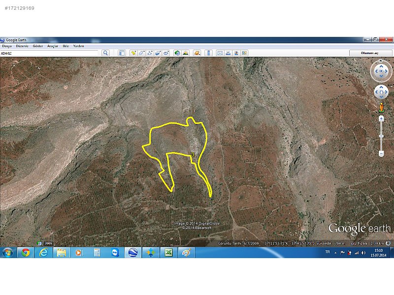 Satılık arazi nizip adaklı 46000m2 345,000 tl