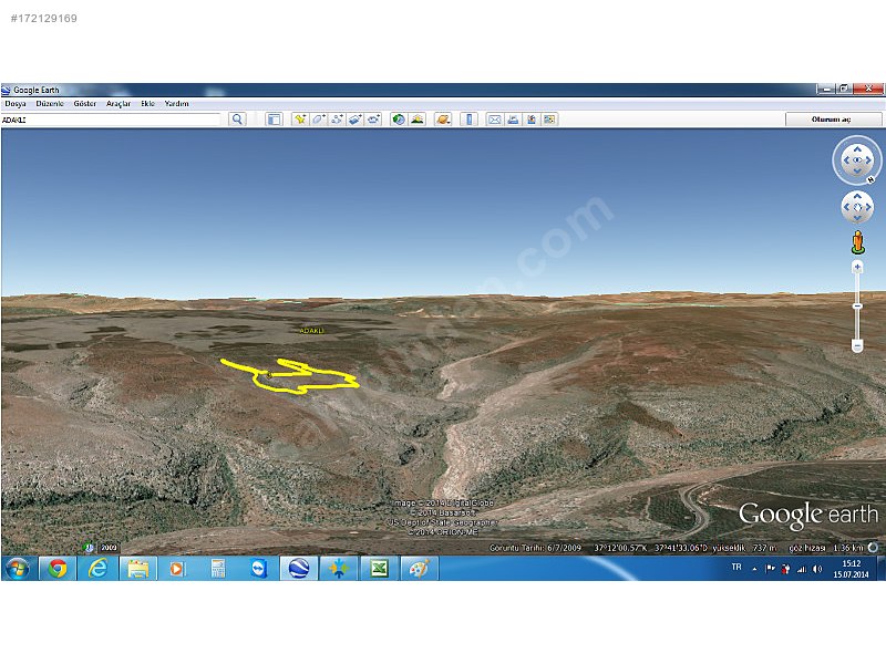 Satılık arazi nizip adaklı 46000m2 345,000 tl