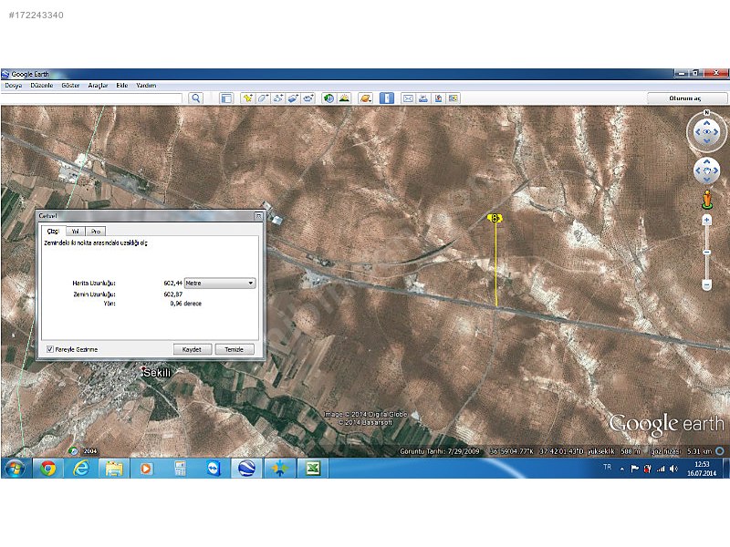 Satılık arazi nizip uluyatır 2800m2 95000 tl