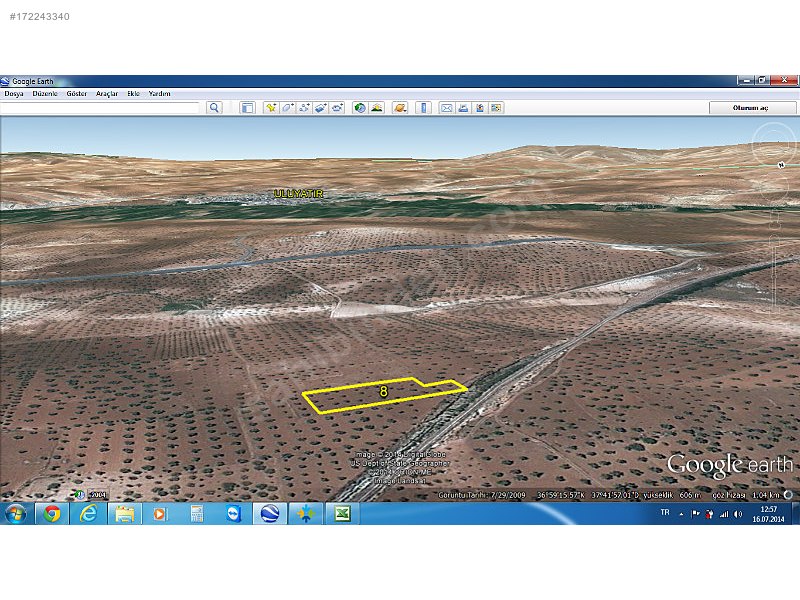 Satılık arazi nizip uluyatır 2800m2 95000 tl