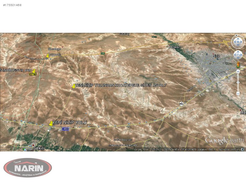 Narin' den - kocatepe (tılfar) da uygun arazi fstık zeytin incir
