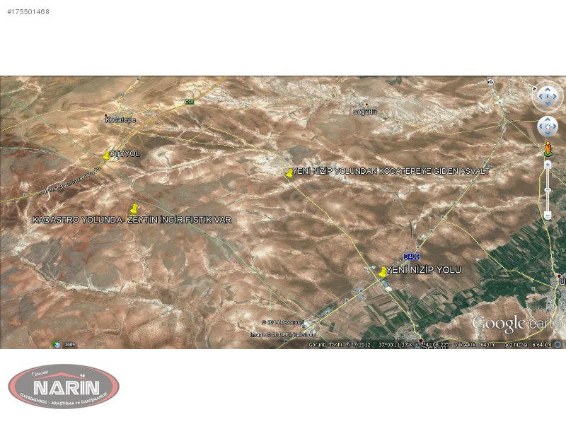 Narin' den - kocatepe (tılfar) da uygun arazi fstık zeytin incir