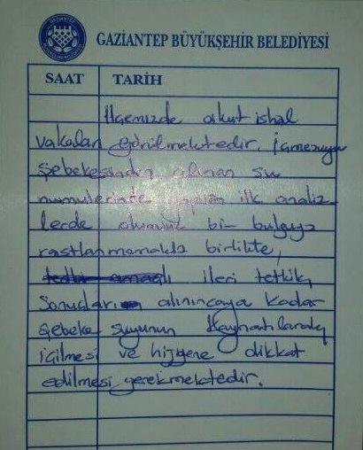 GASKİ İDARESİNDEN DUYURU Şebeke Suyunun Kaynatılarak İçilmesi