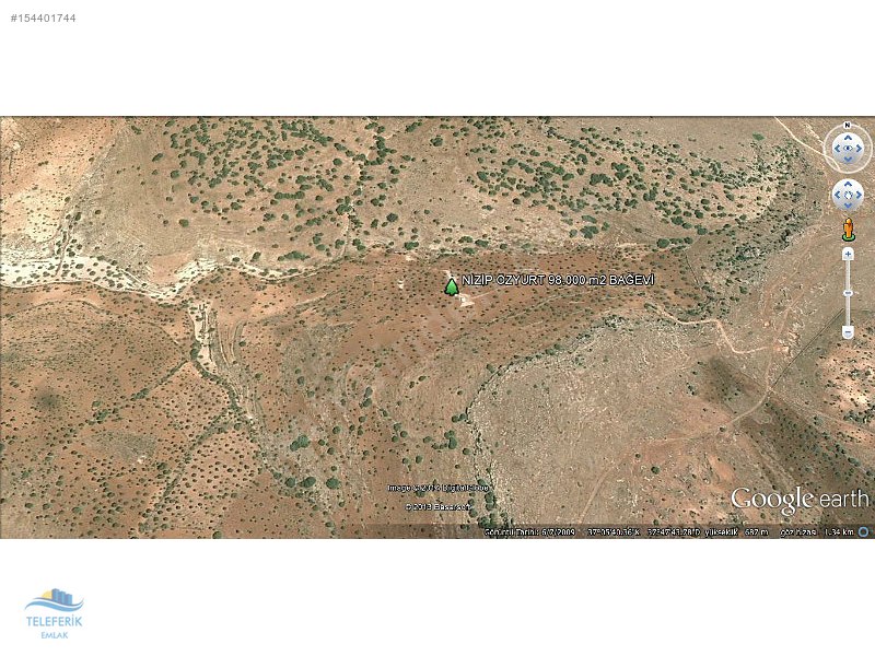 Teleferik emlak'tan satılık nizip'te 98000 m2 fıstıklı bağevi