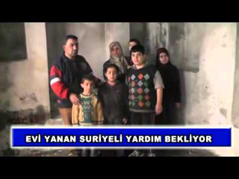 Evi yanan suriyeli yardım bekliyor