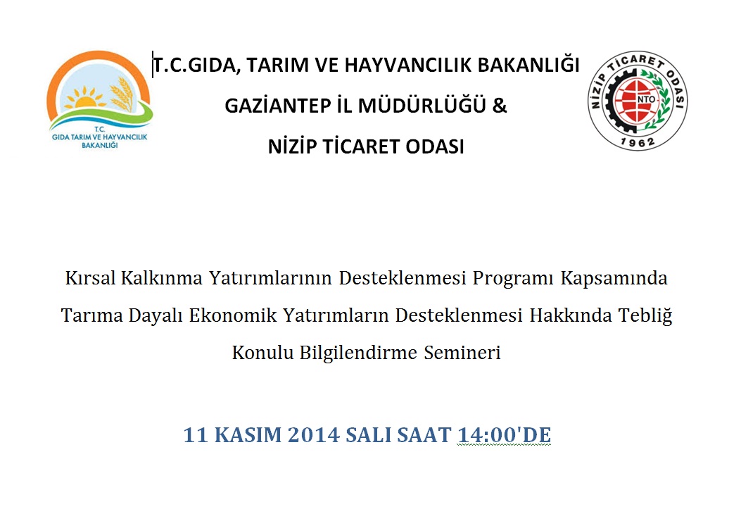 NTO'da Kırsal Kalkınma Yatırımları Konulu Toplantı düzenlenecek