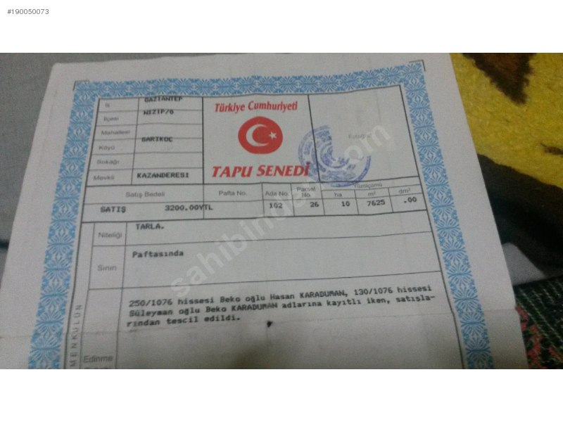 sarikocta satilik arazi
