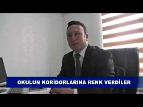 Okulun koridorlarına renk verdiler