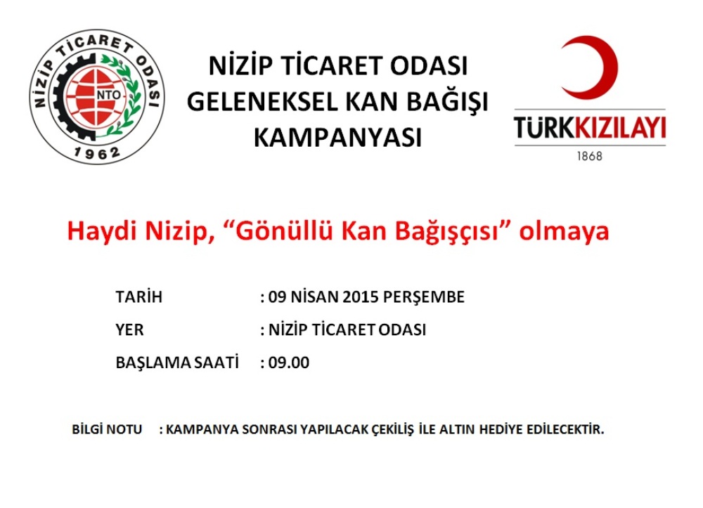 Nizip ticaret odası’ ndan geleneksel kan bağışı kampanyası