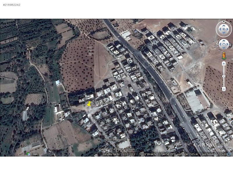 Nizip menderes mahallesinde satilik 574 m ² arsa