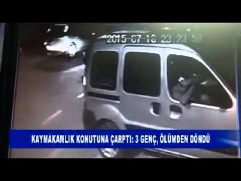 Kaymakamlik konutuna çarpti 3 genç ölümden döndü