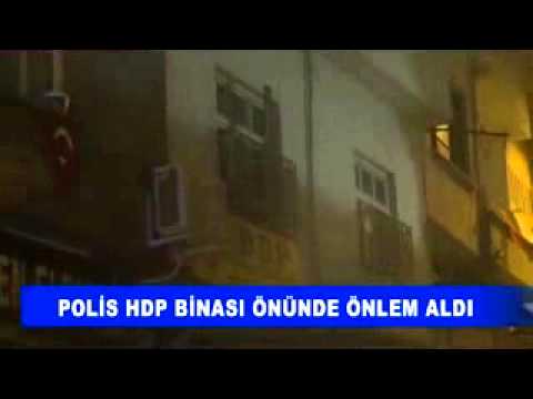 Polis hdp binasi önünde önlem aldi