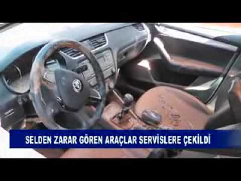 Selden zarar gören araçlar servislere çekildi