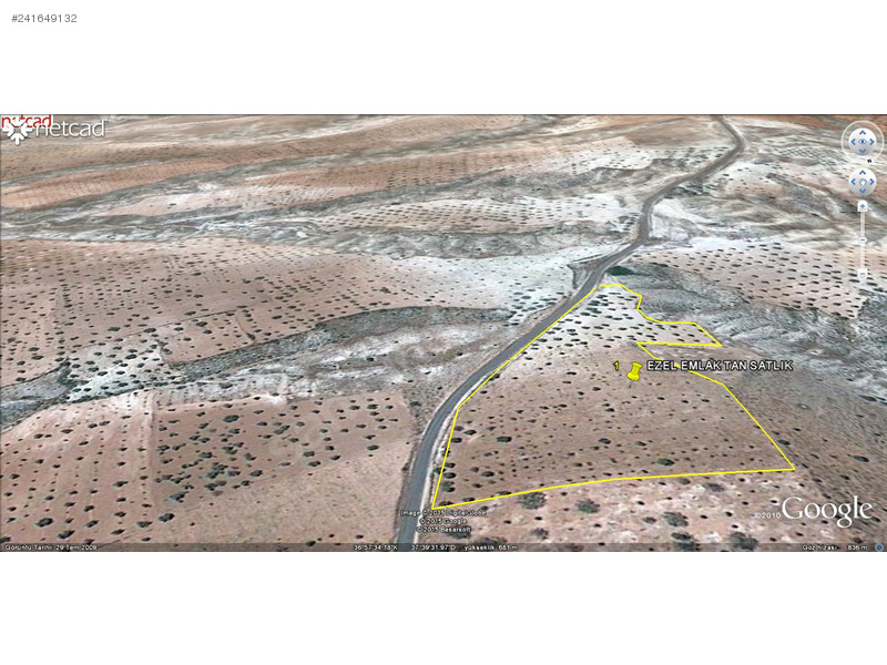 EZEL EMLAK TAN NİZİP SEKİLİ DE 13300 m2 ASFALT ÜSTÜ