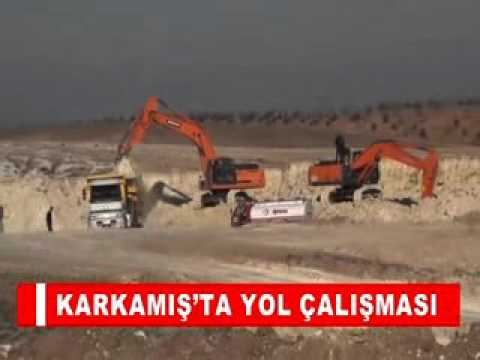 Karkamiş’ta yol çalişmasi
