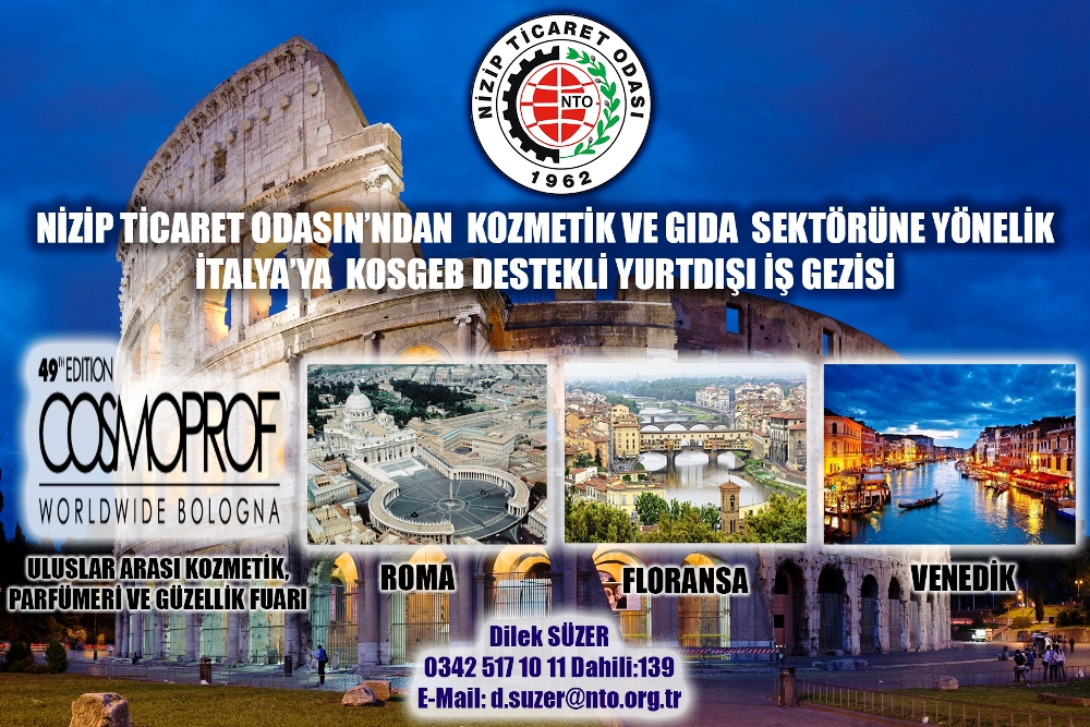 Nizip Ticaret Odasından İtalyaya Yurtdışı İş Gezisi